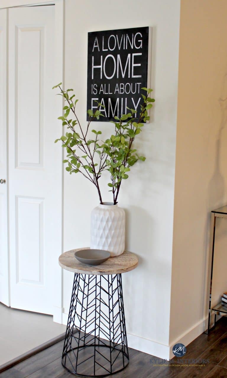Home staging tips, ideas by Kylie M INteriors E-design. Sherwin Williams Oyster White paint colour