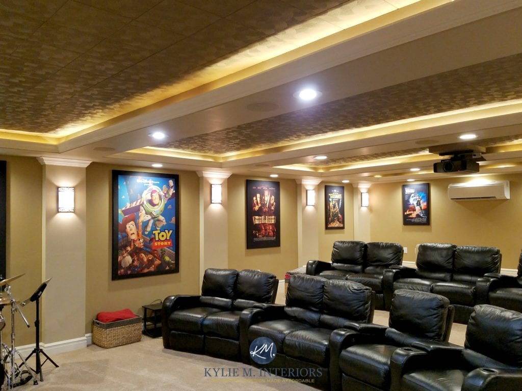 what paint colour to do ceiling in home theatre,Kylie M Interiors E-design, online paint colour consulting