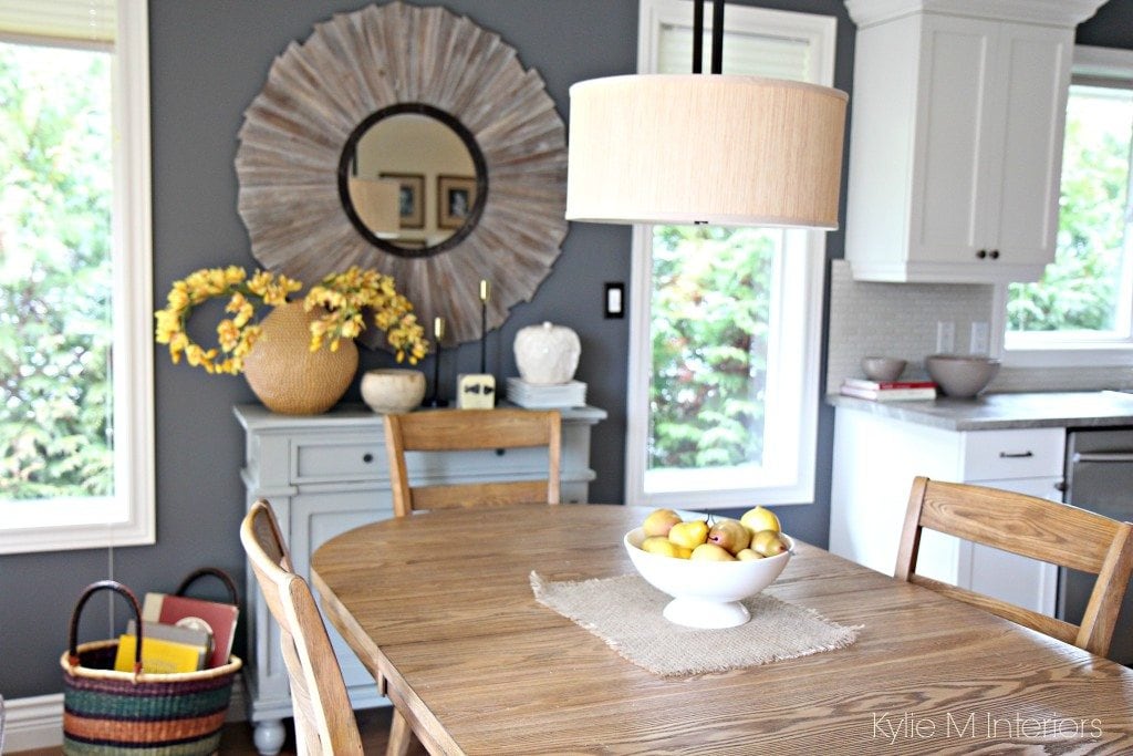 Modern farmhouse or country style dining room with home decor