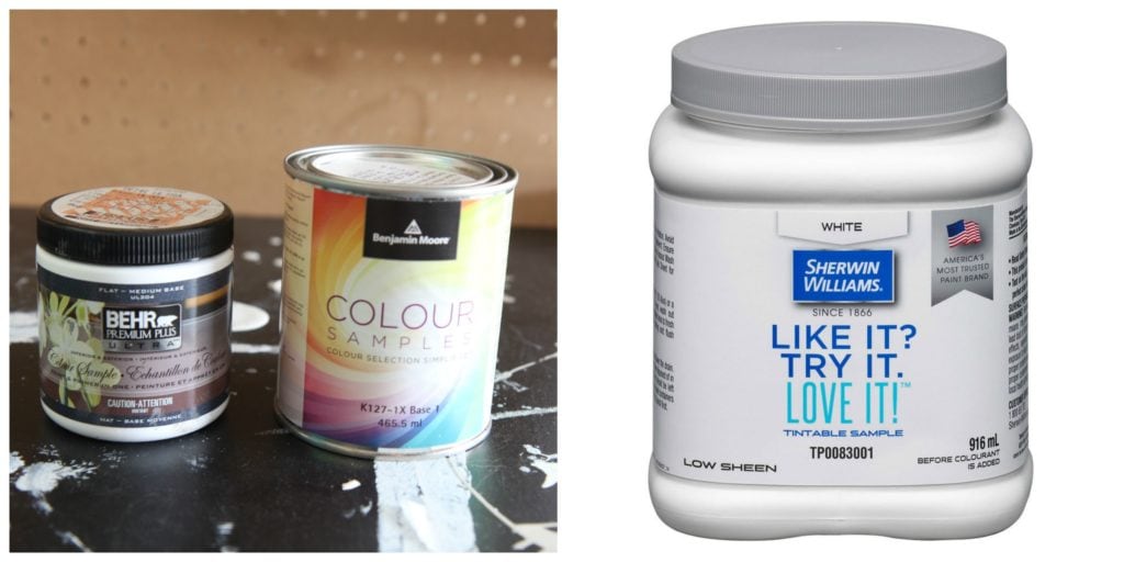 sample pots of paint