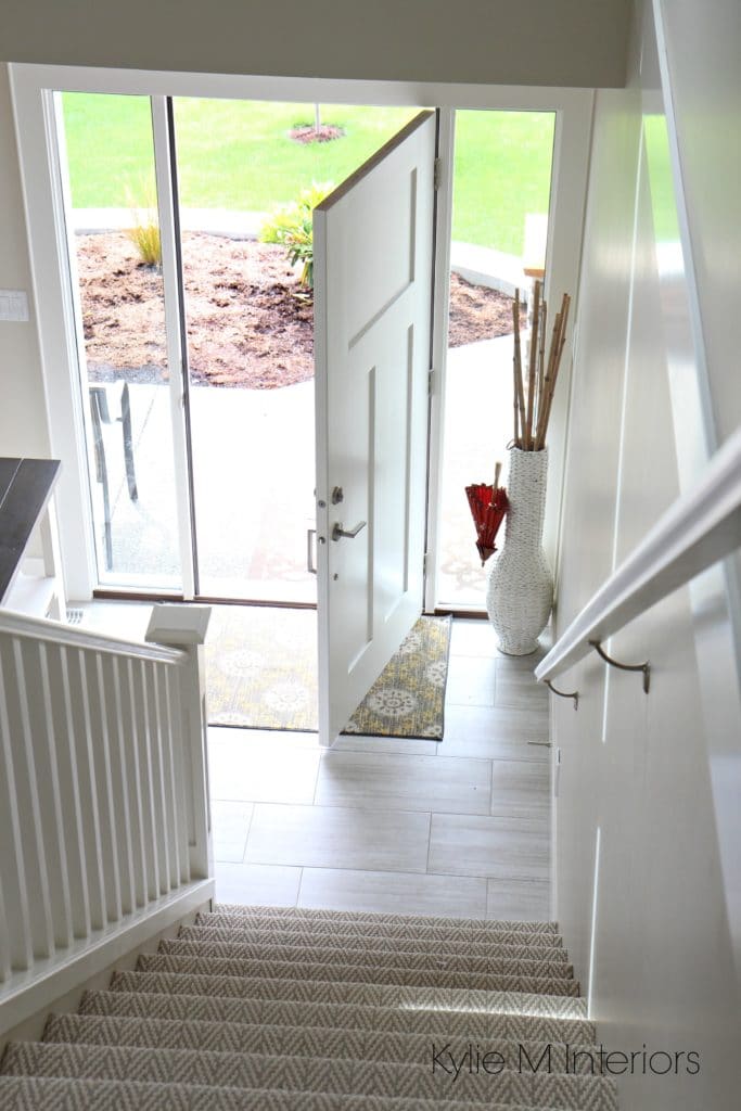 benjamin-moore-edgecomb-gray-in-a-home-with-staircase-and-white-front-door-by-kylie-m-interiors-decorating-blog-and-online-virtual-colour-consultant