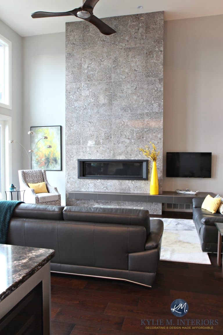 sherwin-williams-repose-gray-paint-decor-tips-and-ideas-for-a-large-wall-in-a-room-with-a-vaulted-ceiling-contemporary-style-by-kylie-m-interiors