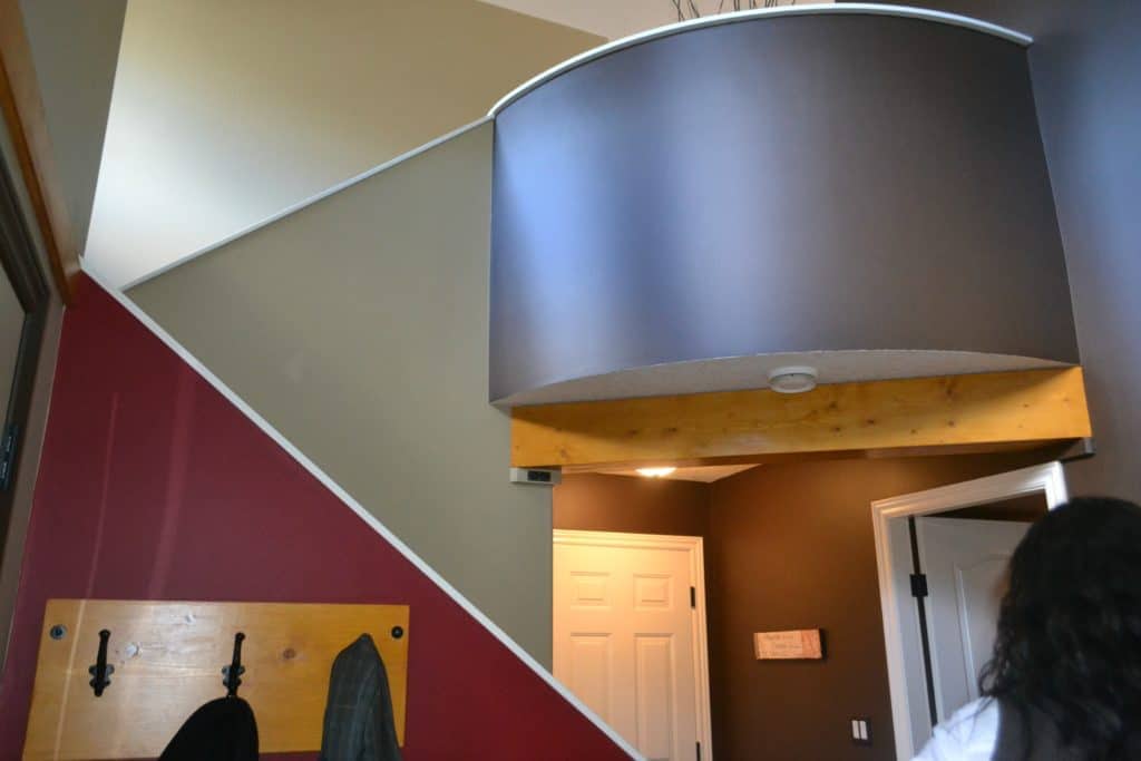 Before entryway, 2 storey foyer remodel with curved wall