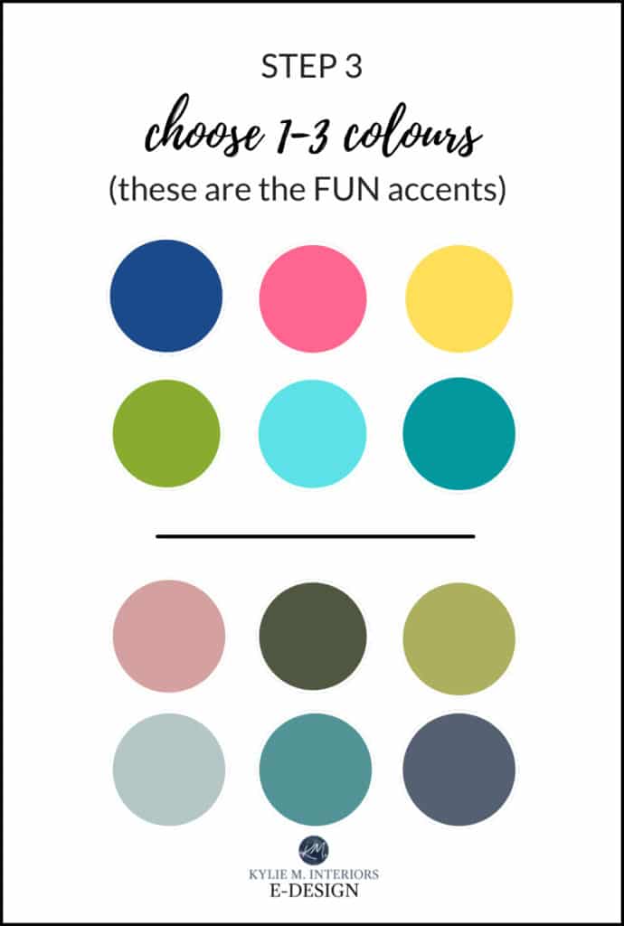 Create a paint colour palette, girls or unisex, them, they room. Pink, blue, violet, green, best paint colours. Kylie M Interiors