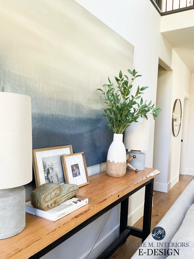 How to decorate and accessorize with home decor to create a vignette. Kylie M Interiors Edesign, online paint colour consulting and
