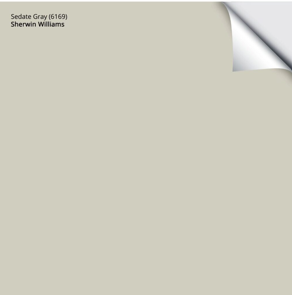 sedate gray green paint color, samplize peel and stick, Kylie m