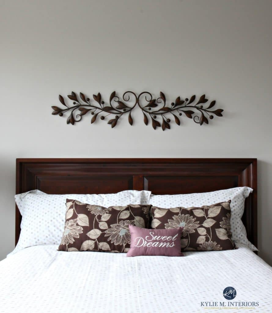 Benjamin Moore Abalone, gray, warm greige paint colour with purple undertones. HOme staging tips and ideas