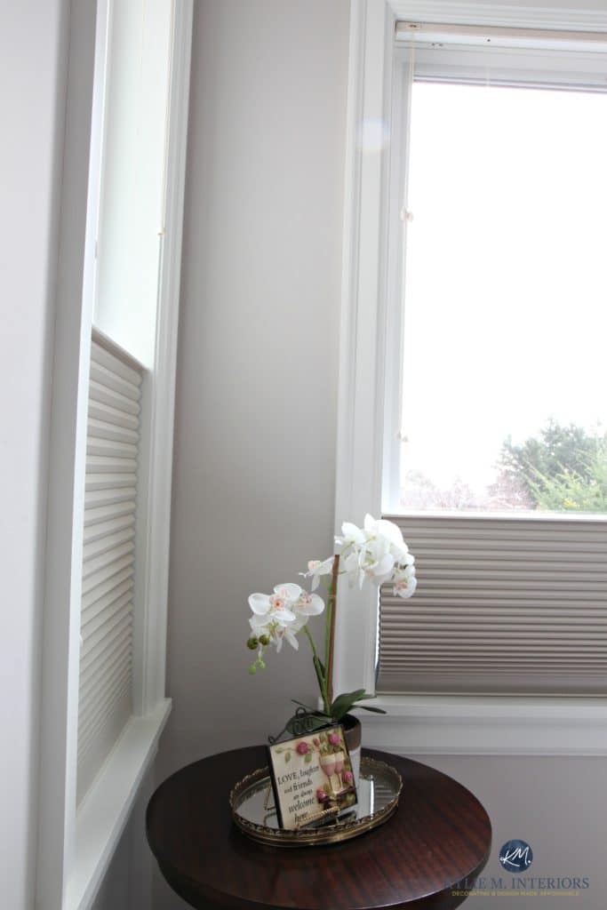 Benjamin Moore Abalone. Greige or warm gray paint colour with purple undertones. Online Color Consultating Kylie M Interiors. E-decor and more