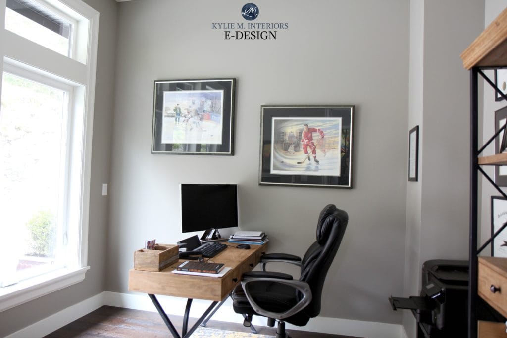 Sherwin Williams Fawn Brindle. Best paint colour that men like or office. Neutral greige with green undertones. Kylie M Interiors Edesign