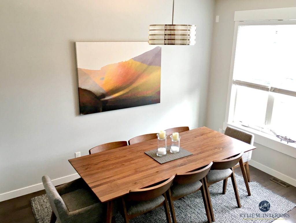 Sherwin Williams Big Chill. One of the best cool gray paint colours with subtle undertones. In dining room. Kylie M Interiors E-design and online colour consulting services
