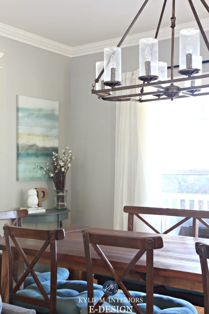 Benjamin Moore Revere Pewter in dining room. Kylie M E-design