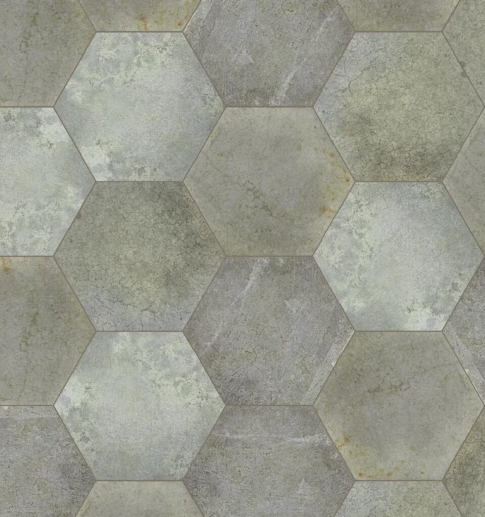HEX TILE WITH GREEN AND VIOLET