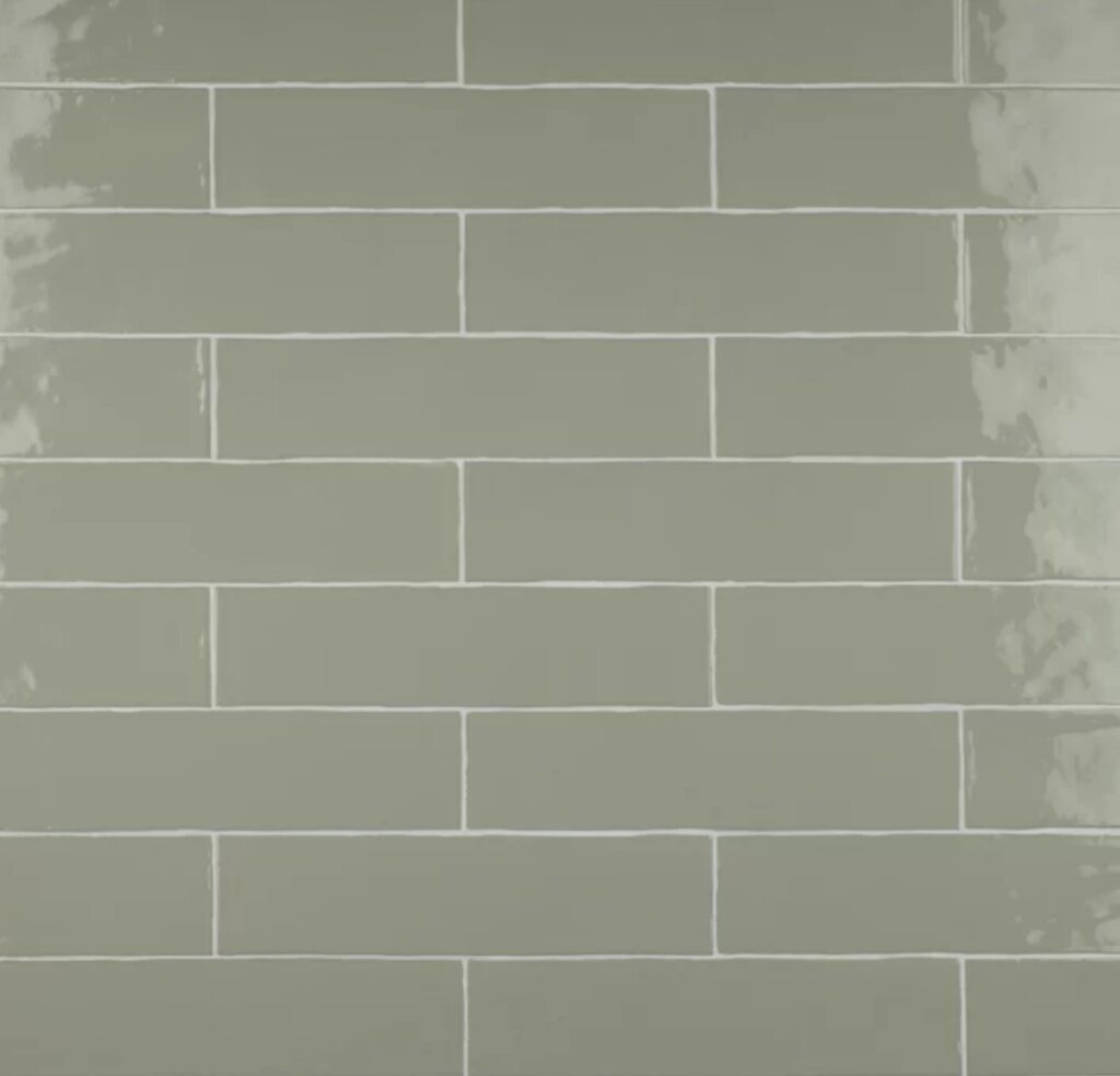 SAGE GREEN SUBWAY TILE FOR GREEN BATHROOM OR KITCHEN