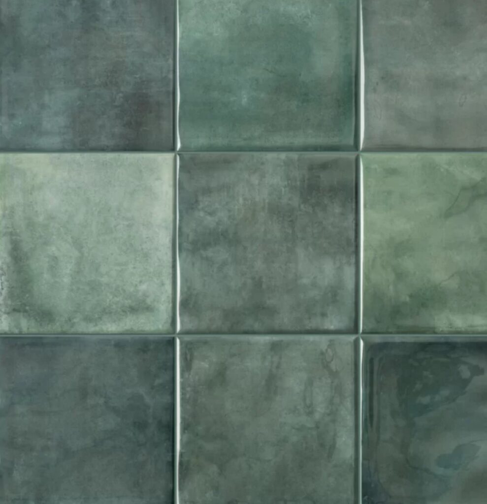 green zellige look ceramic tile