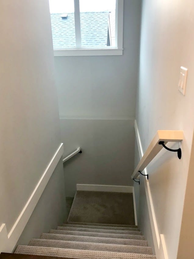 Stairwell before being painted