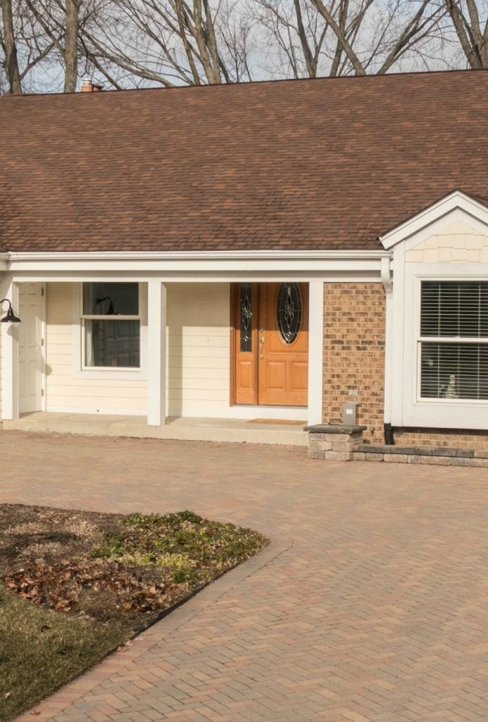 before exterior with brick. Before using Kylie M interiors Edesign