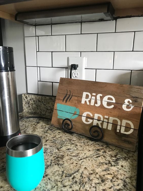 white subway tile and granite countertops