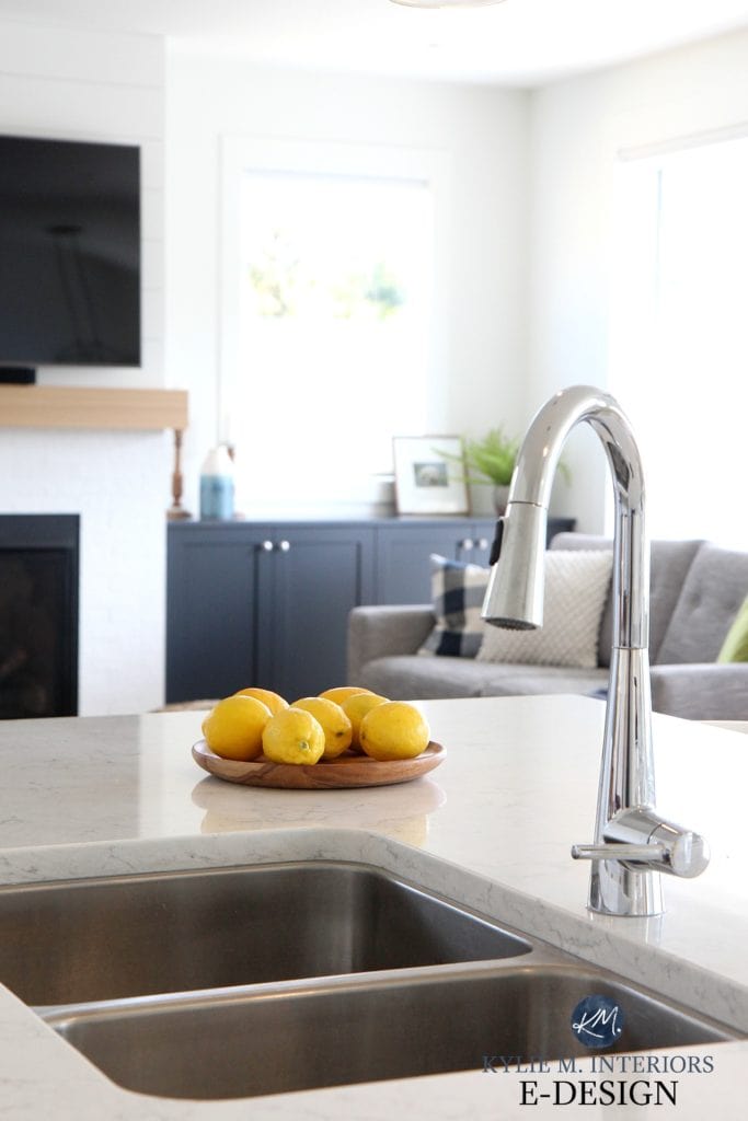 LG Minuet quartz countertop, Kylie M Interiors Edesign, online paint color consulting and blog