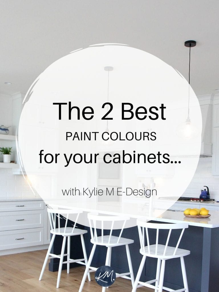 The best white and gray paint colors for kitchen cabinets or bathroom vanity. Benjamin or Sherwin. Edesign, Kylie M Interiors Online colour consulting. Home Decorating and diy ideas blogger