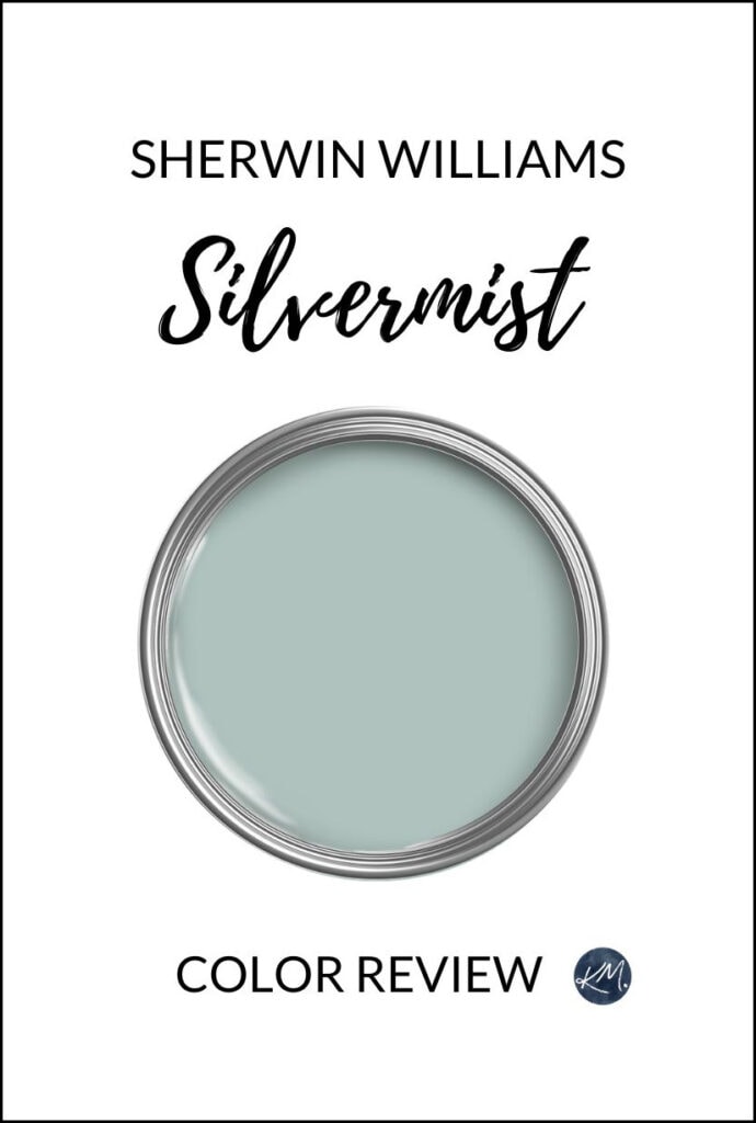 Sherwin Williams Silvermist paint color review of the best blue green gray blend paint color with Kylie M Interiors