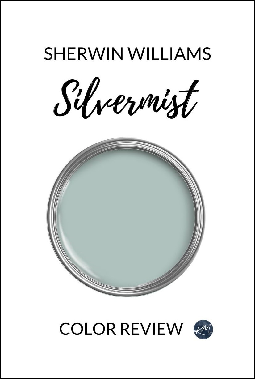 Sherwin Williams Silvermist paint color review of the best blue green gray blend paint color with Kylie M Interiors