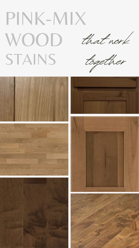 pink or red violet stained wood floors, cabinets, furniture, coordinate or match with different woods in a room. KYlie M, oak, maple, cherry, alder