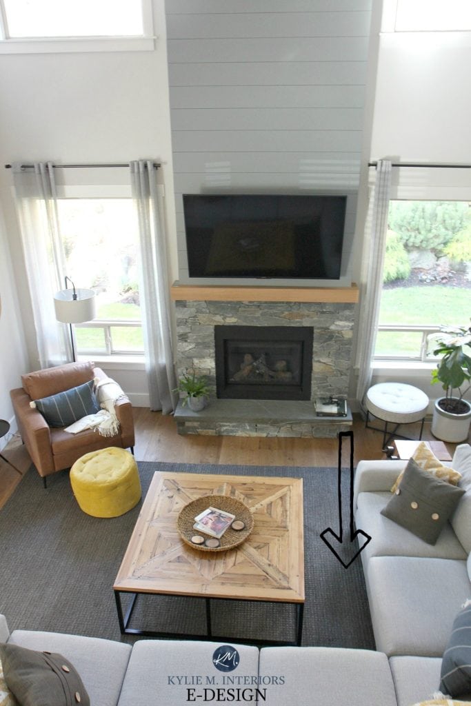 How to decorate or redesign a living room spending no money. Budget friendly ideas and tips. Kylie M Interiors edesign, online paint colour consulting