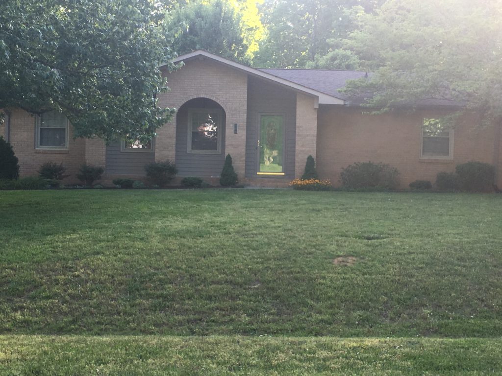 Exterior brick house, before being painted with Kylie M Edesign BEFORE PHOTOS