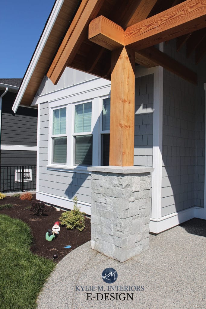 How to pick exterior paint colors or front door with stone or brick. Kylie M Interiors Edesign, online virtual paint color advice blog