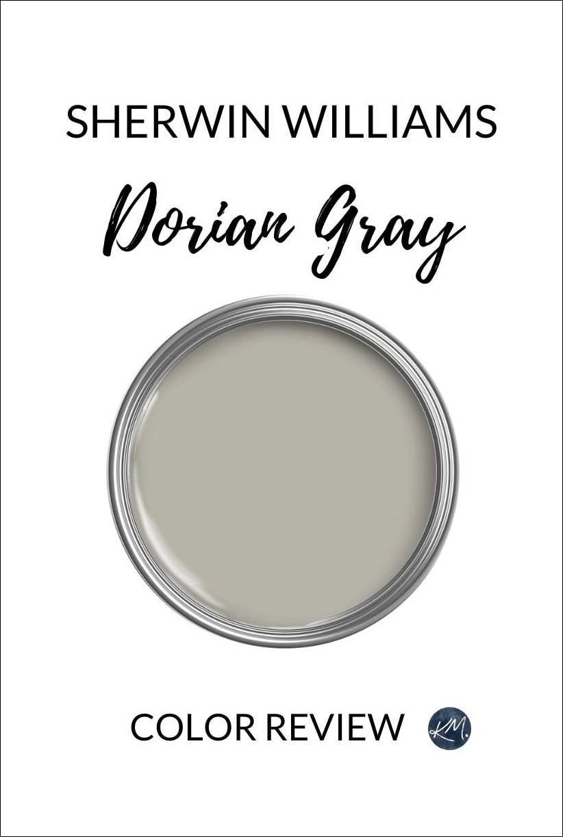 Sherwin Williams Dorian Gray paint color review. Best gray for walls, exteriors, cabinets.
