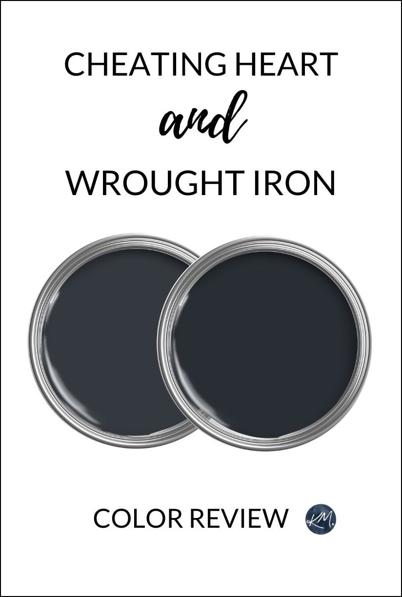 pAINT COLOR REVIEW OF BENJAMIN MOORE WROUGHT IRON AND CHEATING HEART, THE BEST DARK BLUE BLACK PAINT COLORS, KYLIE M