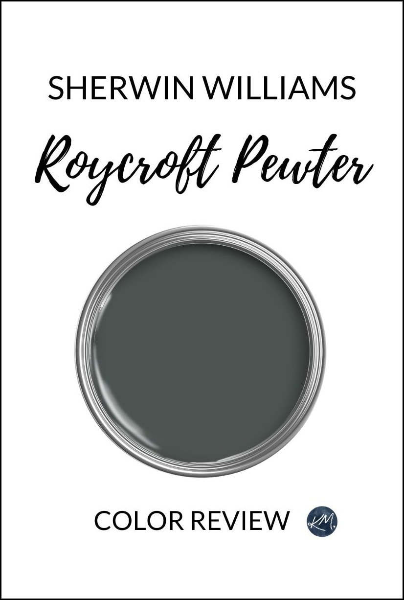 paint color review, sherwin williams roycroft pewter, dark gray by kylie m interiors