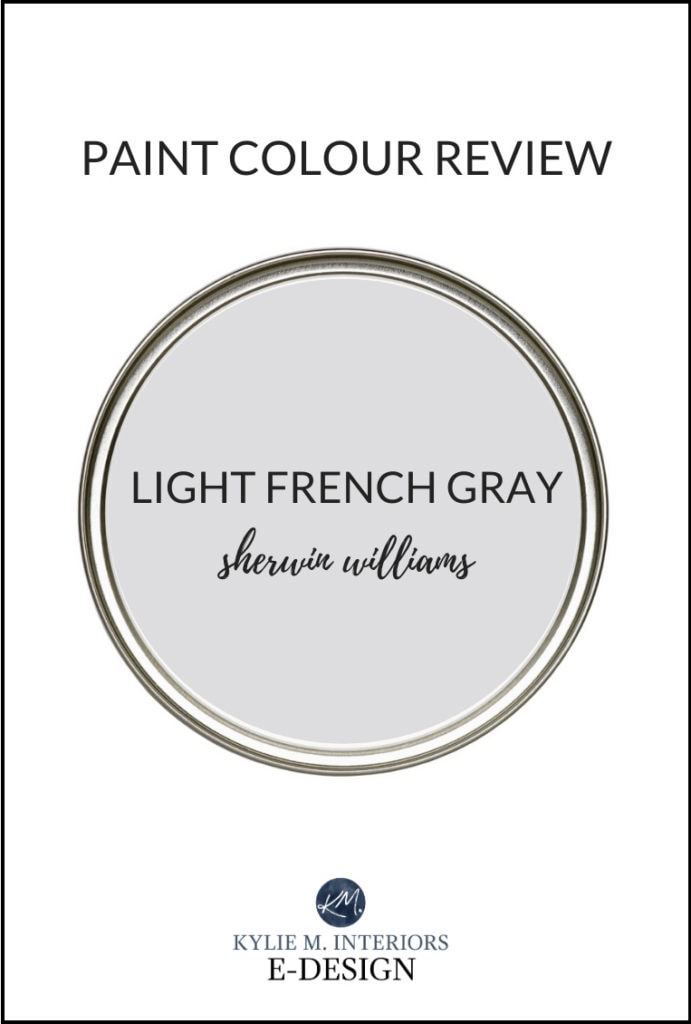 Paint review of best gray paint colour, Sherwin Williams LIght French Gray. Kylie M Interiors Edesign, color review and diy decorating advice