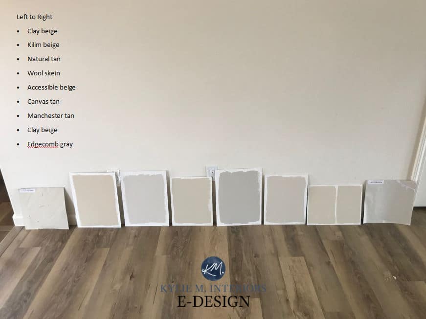 Most popular beige, tan and greige paint colour, Benjamin Moore and Sherwin Williams. Kylie M Interiors Edesign, best online diy blogger and paint color advice