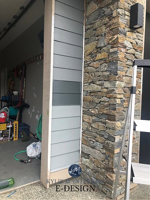 Paint colour review, exterior siding, Sherwin Williams Cityscape, Roycroft Pewter and Earl Gray. Kylie M Interiors Edesign, online color and diy decorating advice blog