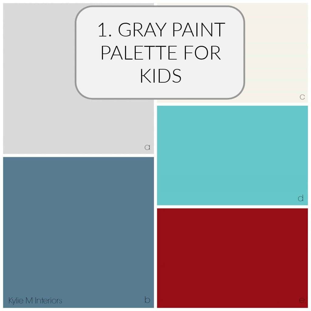 GRAY paint color palette ideas, boys, girls, unisex, them they bedroom or nursery