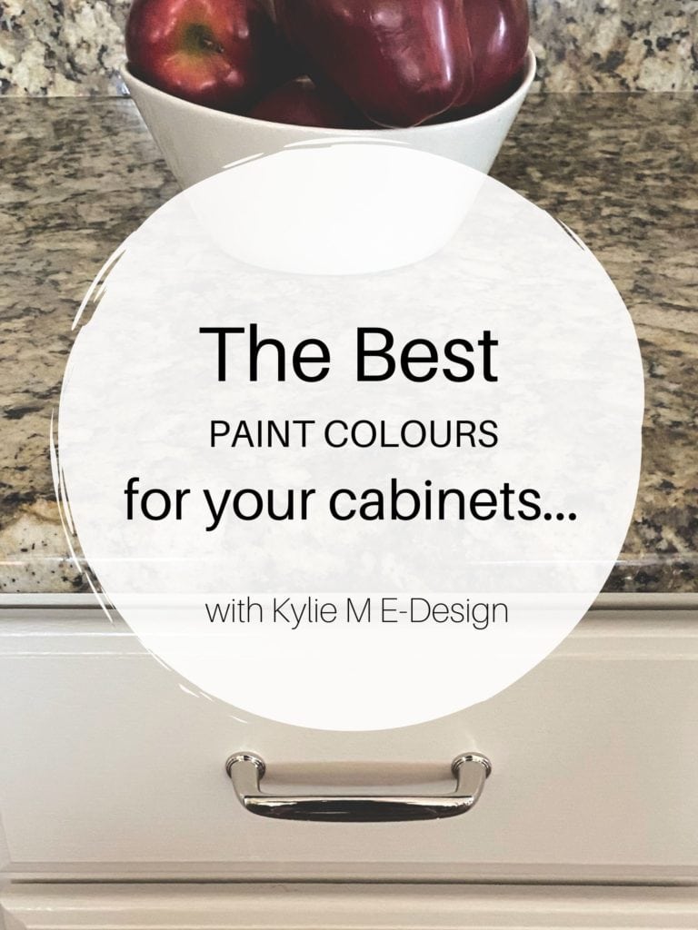 The best cabinet paint colours with Kylie M Interiors Edesign. DIY Decor and design advice blogger. Benjamin Moore and Sherwin Williams colors. Market