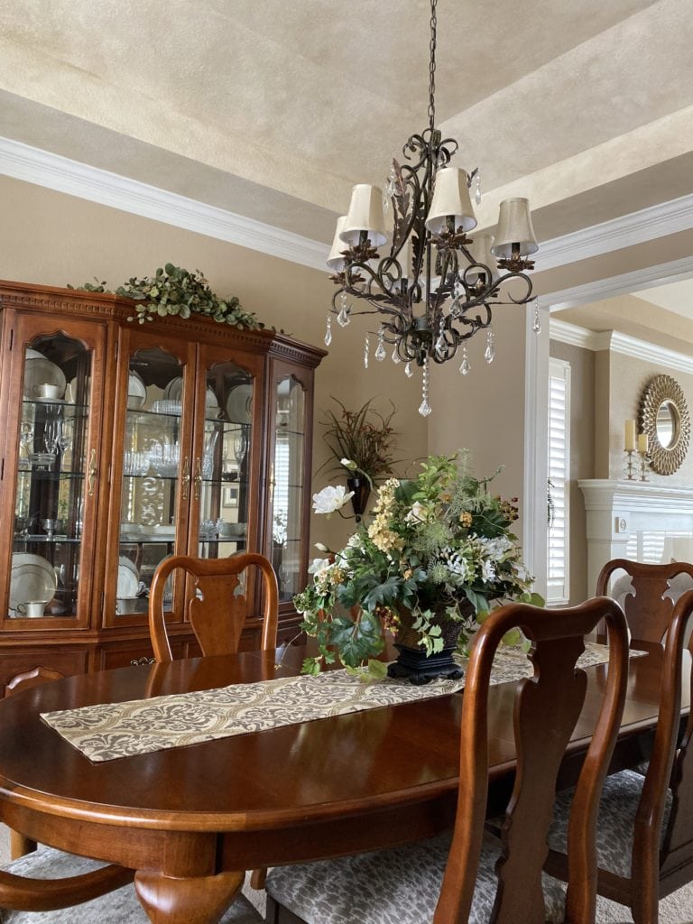Dining room before, DARK CHERRY STAIN TRADITIONAL FURNITURE