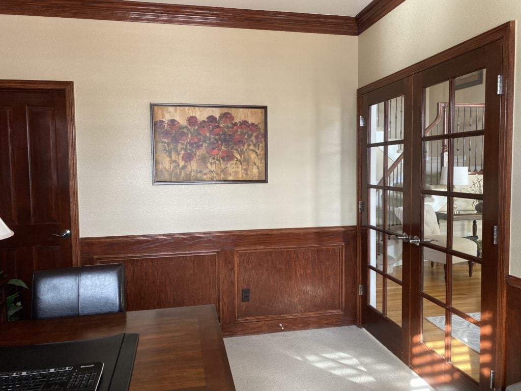HOme office red cherry wood before edesign (1)