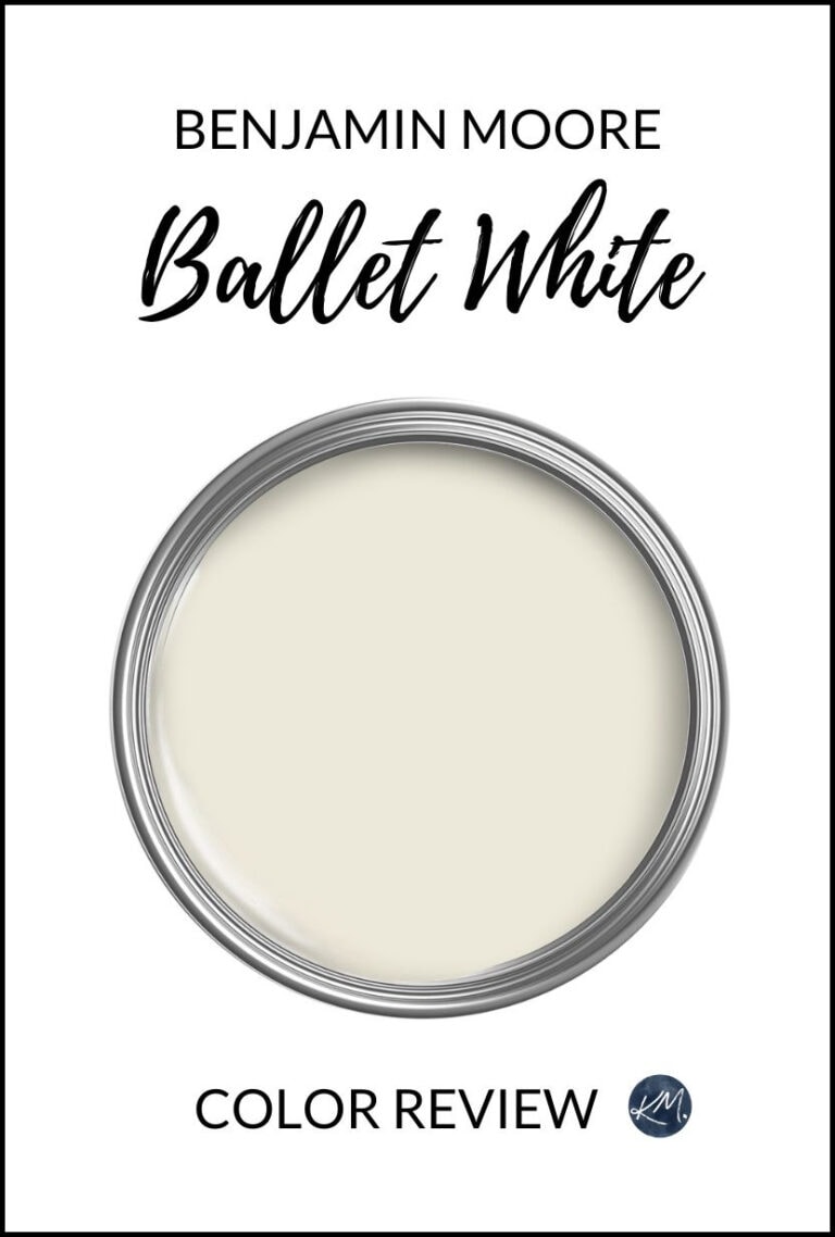Paint color review of popular warm off white creamy color, Benjamin Moore Ballet White by Kylie M color expert