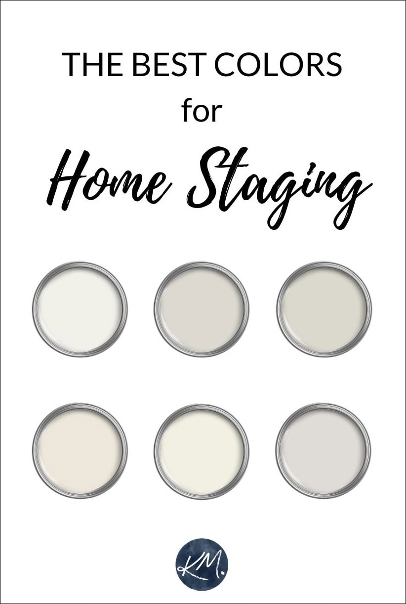 the best light paint colors, best for home staging and selling your house by Kylie M Interiors, Benjamin Moore and Sherwin Williams