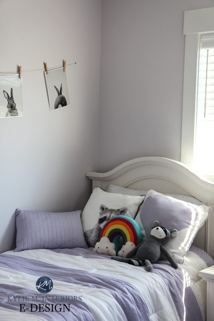 Girls room in best violet purple paint colour, Kylie M INteriors Edesign