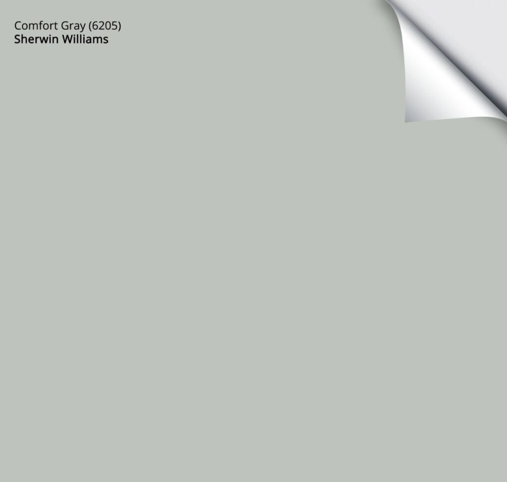 Sherwin Williams Comfort gray review, green gray paint color, undertones, uses and more with Kylie M