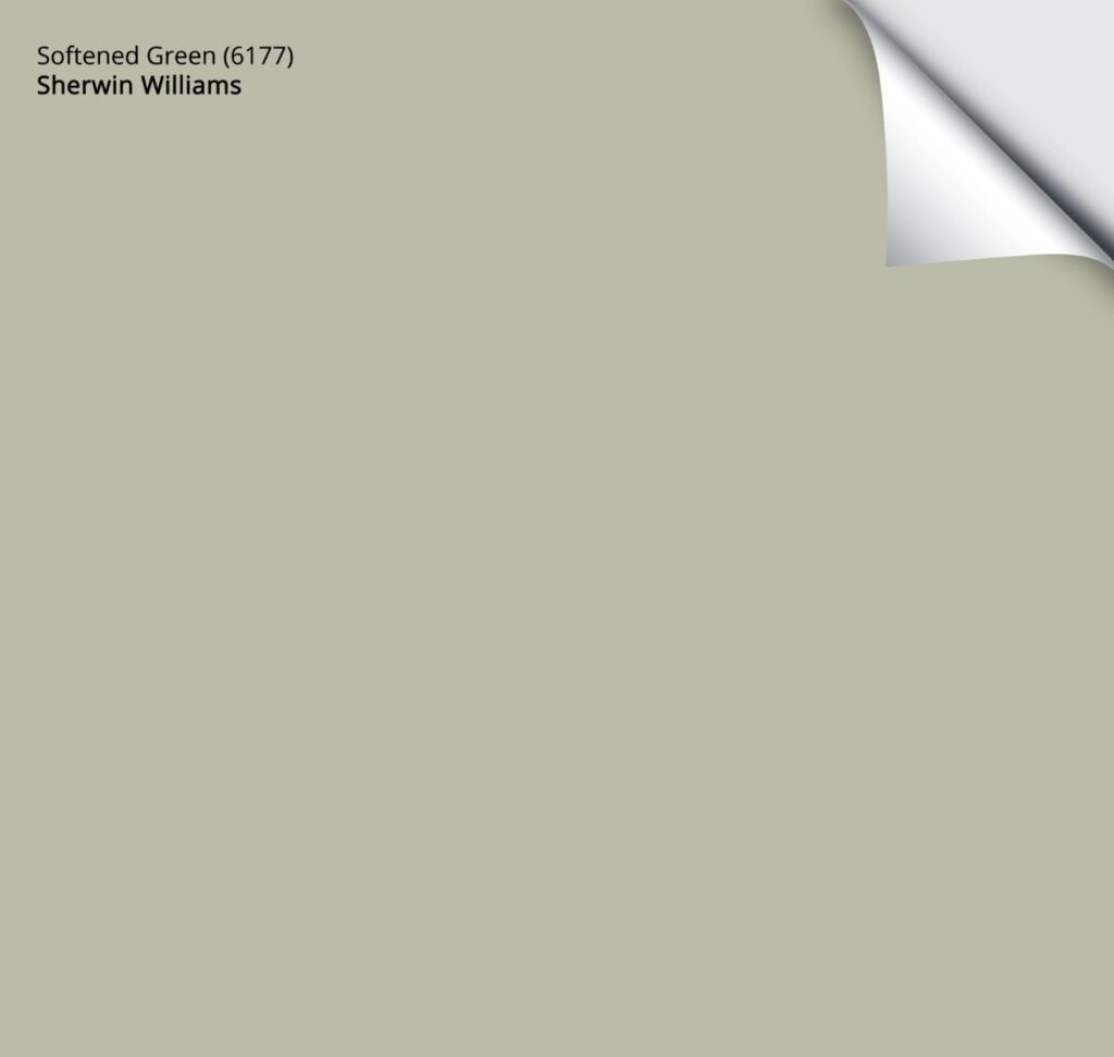 Sherwin Williams Softened Green best light green paint color samplize peel and stick and Kylie M Interiors