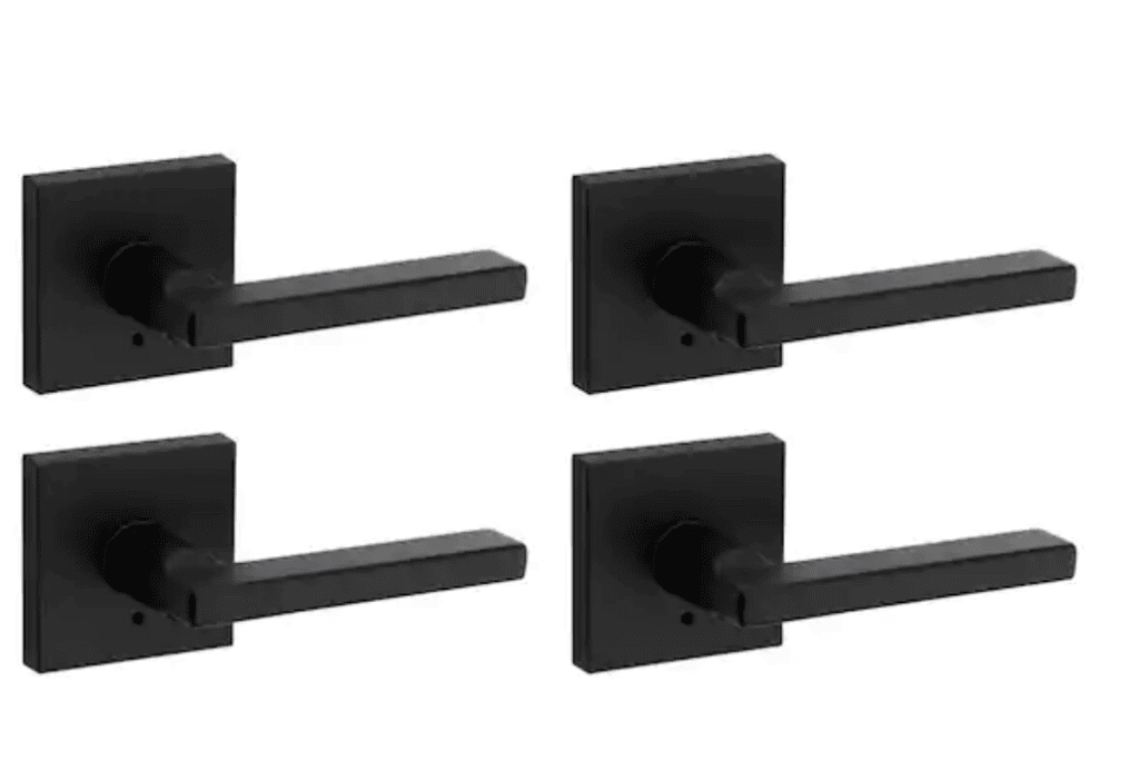 kwikset home depot halifax square matte black door handle