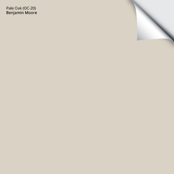 Benjamin Moore Pale Oak. Samplize peel and stick