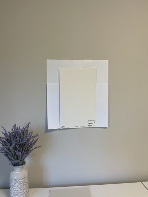 the right way to sample with samplize paint colors - Sherwin Williams Snowbound