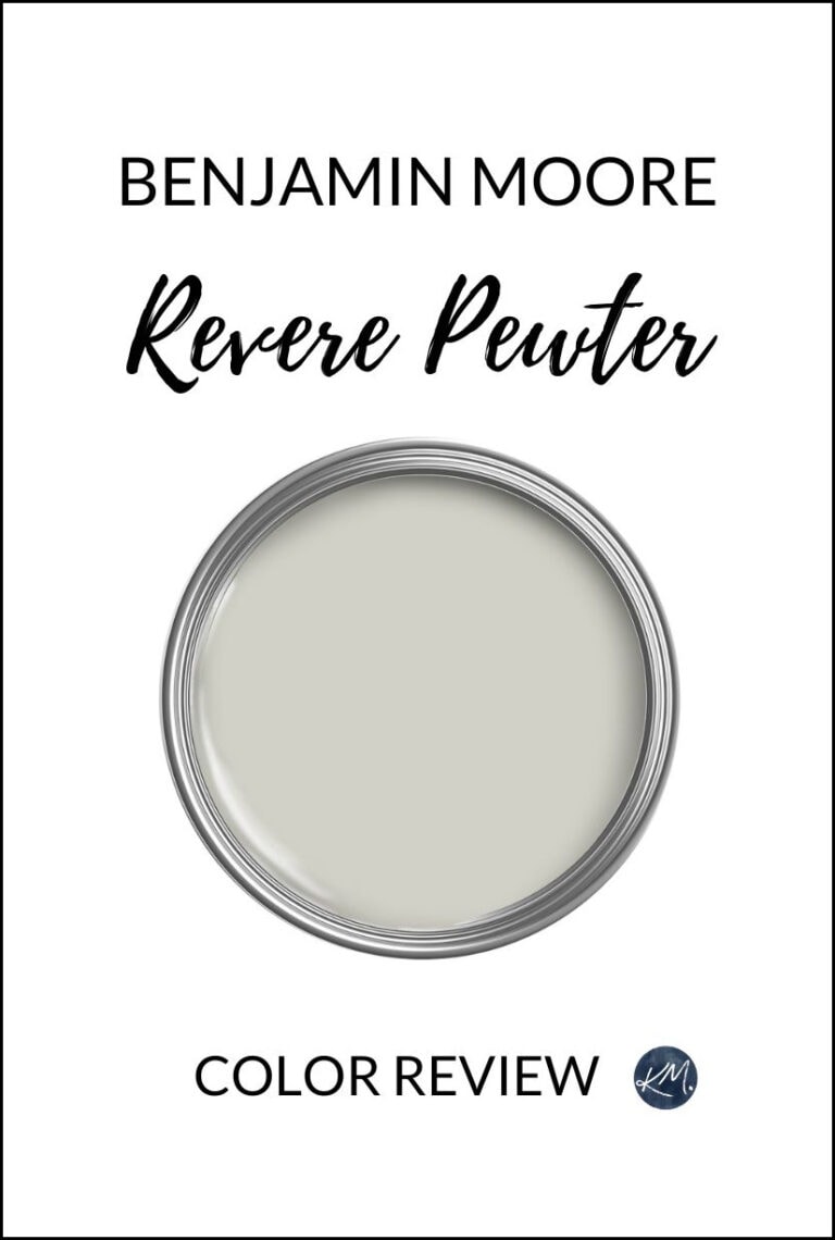 Benjamin Moore Revere Pewter paint color review, best warm gray greige paint color for walls, cabinets