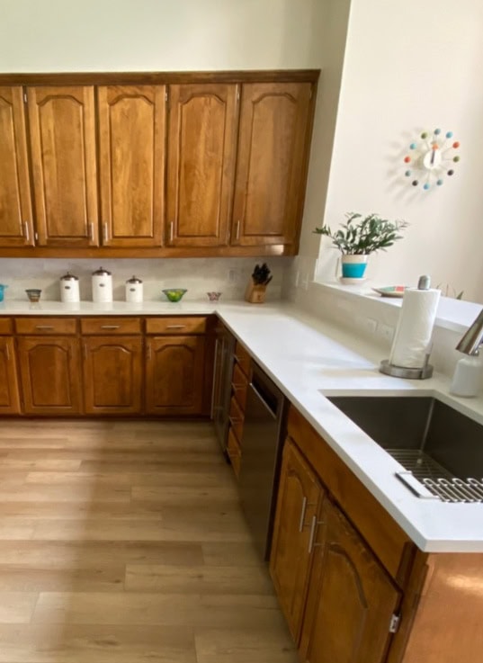 maple kitchen cabinets before being painted