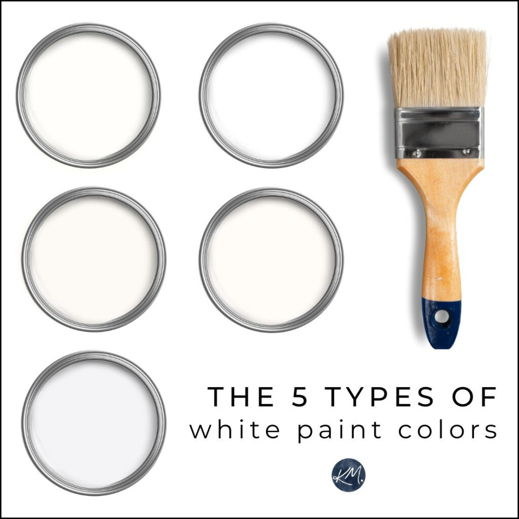 the types of popular white paint colors, warm, true, bright, cold, best shades from benjamin moore and sherwin williams